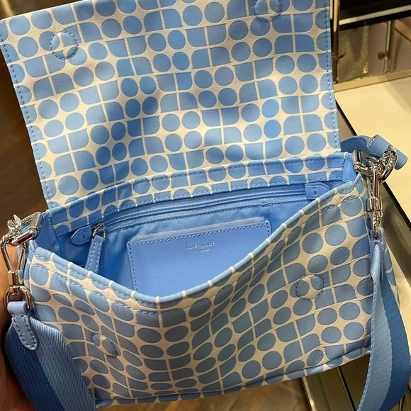 Kate Spade Noel Jacquard Convertible Crossbody Canvas XBody 
Astral Blue 
NWT - Picture 11 of 16